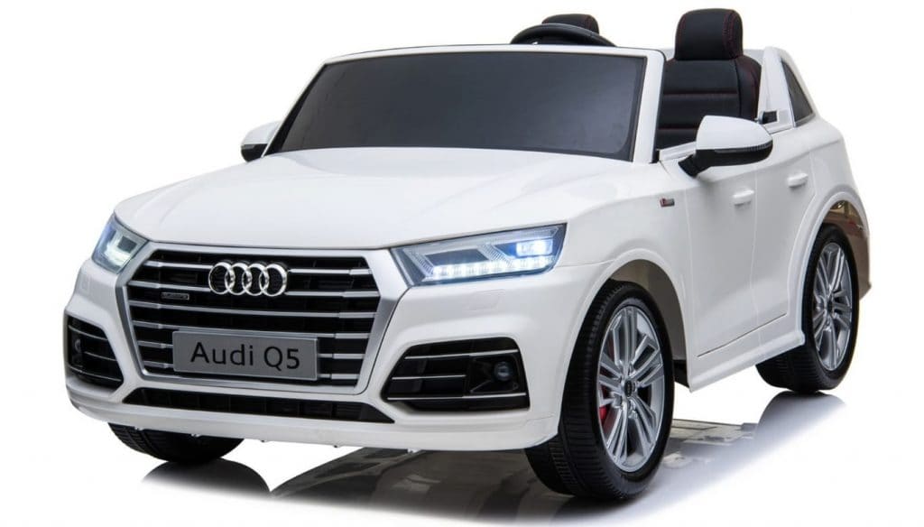 White 24V Audi Q5 licensed ride-on SUV for kids